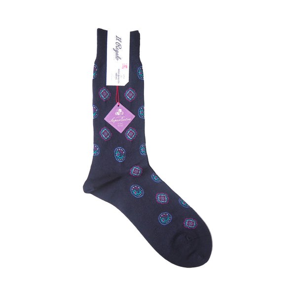 ボタニカルメダリオンソックス - 靴下 NAVY / 25-27cm Il Regalo/イルレガロ | HIGH QUALITY SOCKS