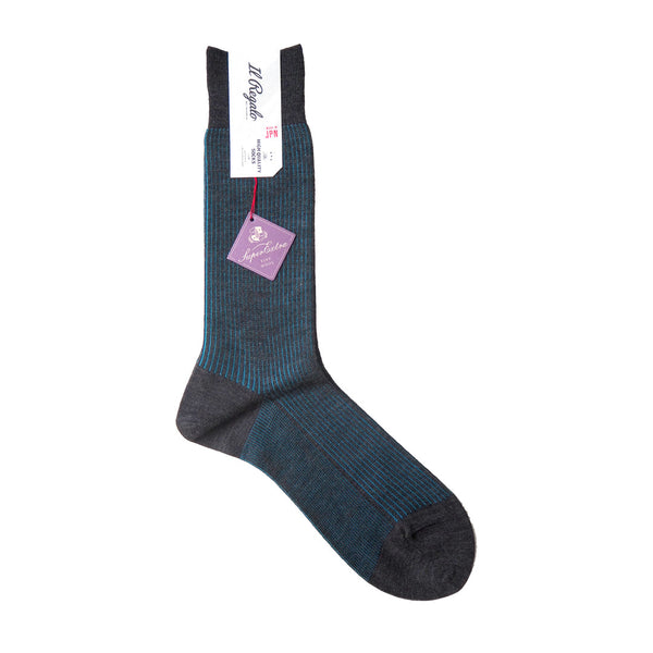 ヘアラインストライプソックス - 靴下 D.GREY / 25-27cm Il Regalo/イルレガロ | HIGH QUALITY SOCKS