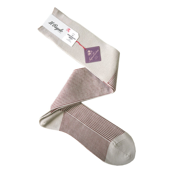 ヘアラインストライプロングホーズ - 靴下 SNOW / 25-27cm Il Regalo/イルレガロ | HIGH QUALITY SOCKS