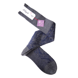 ヘリテージダマスクロングホーズ / Lサイズ - 靴下 GREY / 27-29cm Il Regalo/イルレガロ | HIGH QUALITY SOCKS