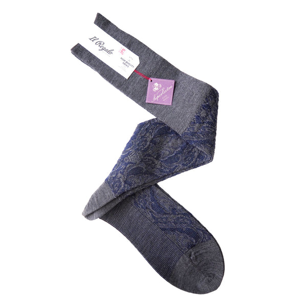 ヘリテージダマスクロングホーズ / Lサイズ - 靴下 GREY / 27-29cm Il Regalo/イルレガロ | HIGH QUALITY SOCKS