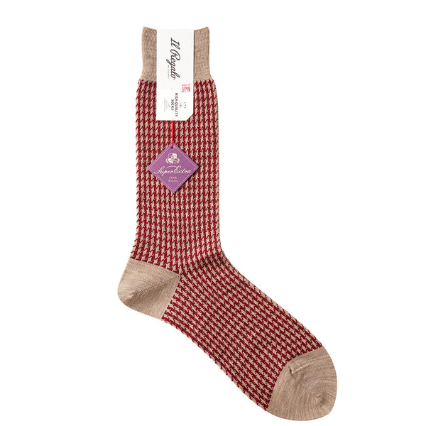 ハウンドトゥースソックス - 靴下 BEIGE / 25-27cm Il Regalo/イルレガロ | HIGH QUALITY SOCKS