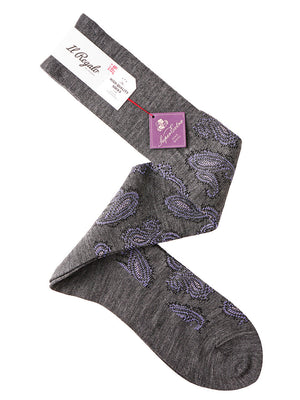 クラシックペイズリーロングホーズ - 靴下 M.GREY / 25-27cm Il Regalo/イルレガロ | HIGH QUALITY SOCKS