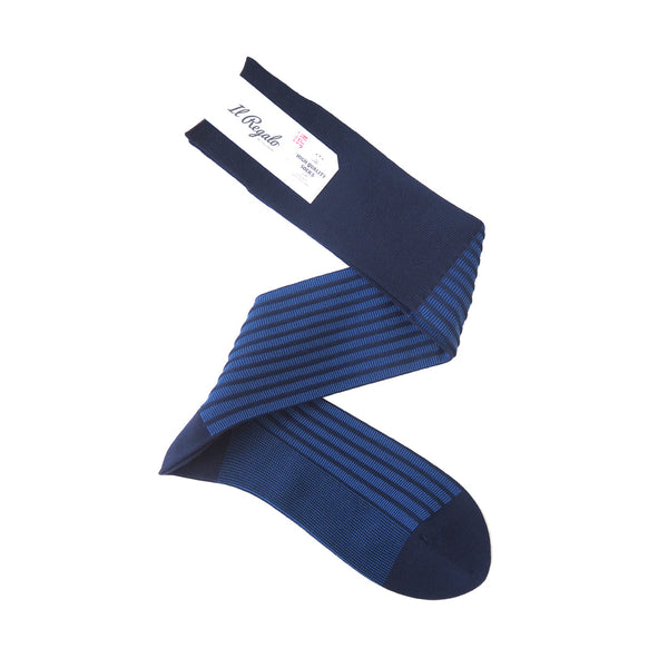 ストライプジャガードロングホーズ - 靴下 NAVY / 25-27cm Il Regalo/イルレガロ | HIGH QUALITY SOCKS