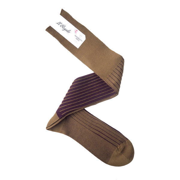 リバーシブルロングホーズ - OLIVE & BURGUNDY / 25-27cm Il Regalo/イルレガロ | HIGH QUALITY SOCKS