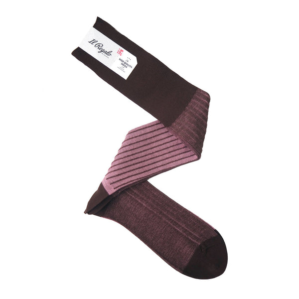 リバーシブルロングホーズ / Lサイズ - BROWN & PINK / 27-29cm Il Regalo/イルレガロ | HIGH QUALITY SOCKS