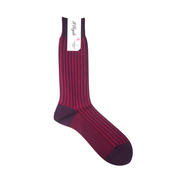 ストライプジャガードソックス - 靴下 BURGUNDY / 25-27cm Il Regalo/イルレガロ | HIGH QUALITY SOCKS
