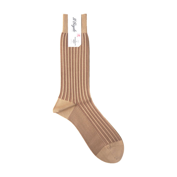 ストライプジャガードソックス - 靴下 BEIGE / 25-27cm Il Regalo/イルレガロ | HIGH QUALITY SOCKS