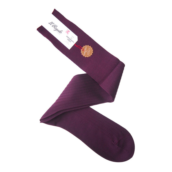 8×2リブロングホーズ / Lサイズ - 靴下 BURGUNDY / 27-29cm Il Regalo/イルレガロ | HIGH QUALITY SOCKS