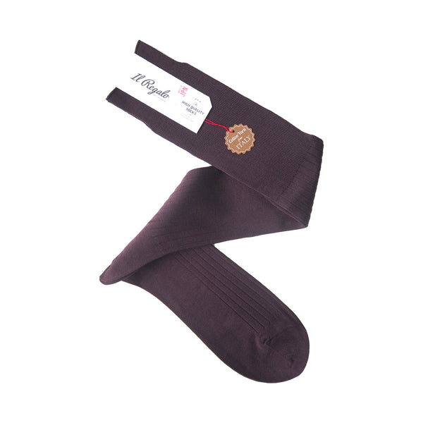 8×2リブ ロングホーズ - 靴下 BROWN / 25-27cm Il Regalo/イルレガロ | HIGH QUALITY SOCKS