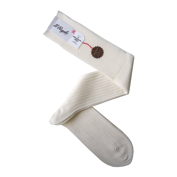 8×2リブロングホーズ / Lサイズ - 靴下 WHITE / 27-29cm Il Regalo/イルレガロ | HIGH QUALITY SOCKS