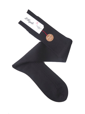 8×2リブ ロングホーズ - 靴下 BLACK / 25-27cm Il Regalo/イルレガロ | HIGH QUALITY SOCKS