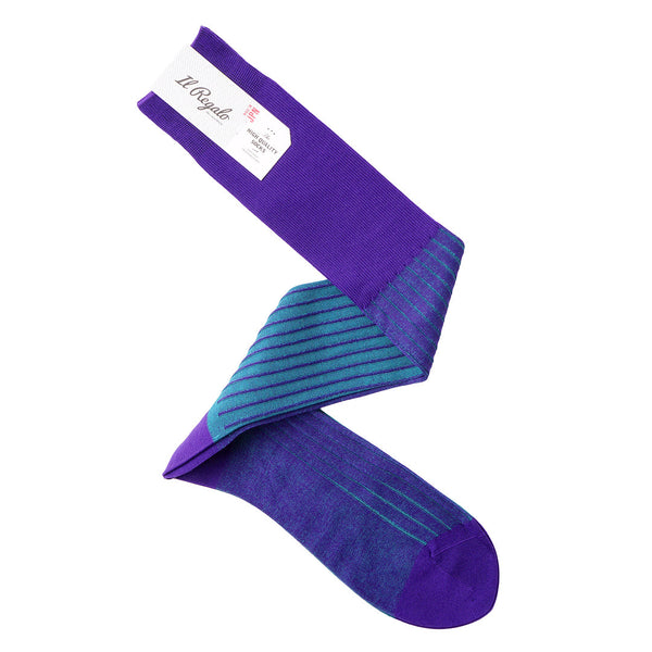 リバーシブルロングホーズ -  PURPLE & EMERALD / 25-27cm Il Regalo/イルレガロ | HIGH QUALITY SOCKS