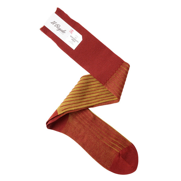 リバーシブルロングホーズ - TERRACOTTA & SAFFRON / 25-27cm Il Regalo/イルレガロ | HIGH QUALITY SOCKS