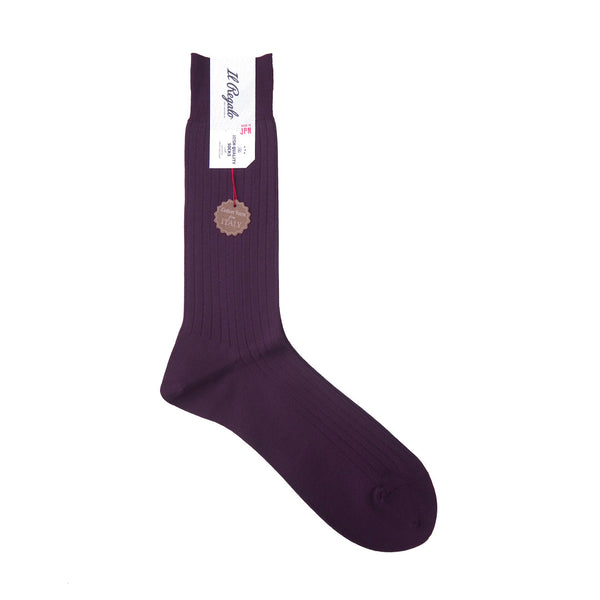 8×2リブ ソックス - 靴下 BURGUNDY / 25-27cm Il Regalo/イルレガロ | HIGH QUALITY SOCKS