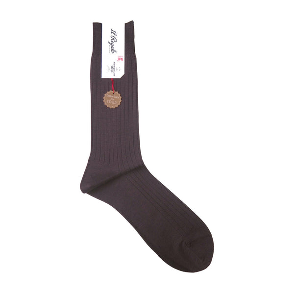 8×2リブ ソックス - 靴下 BROWN / 25-27cm Il Regalo/イルレガロ | HIGH QUALITY SOCKS