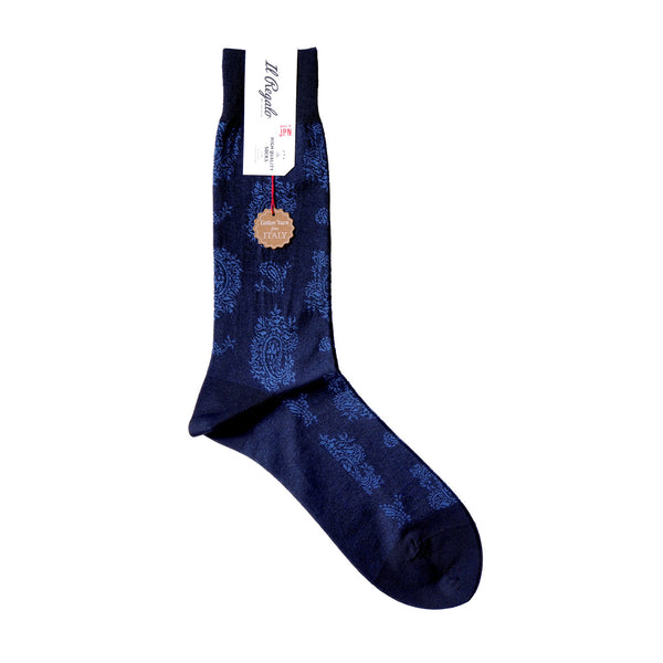 レトロペイズリーソックス - 靴下 NAVY / 25-27cm Il Regalo/イルレガロ | HIGH QUALITY SOCKS