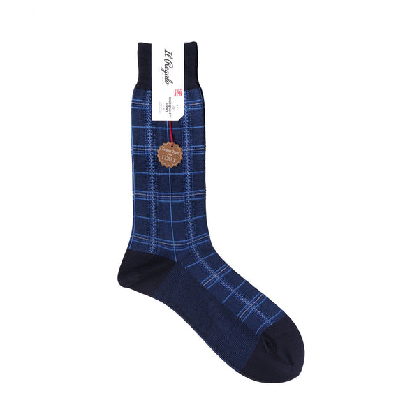 グレンチェックソックス - 靴下 NAVY / 25-27cm Il Regalo/イルレガロ | HIGH QUALITY SOCKS
