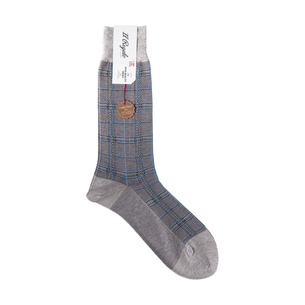 グレンチェックソックス - 靴下 GREY / 25-27cm Il Regalo/イルレガロ | HIGH QUALITY SOCKS