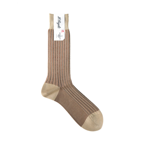 ダブルストライプソックス - 靴下 BEIGE / 25-27cm Il Regalo/イルレガロ | HIGH QUALITY SOCKS