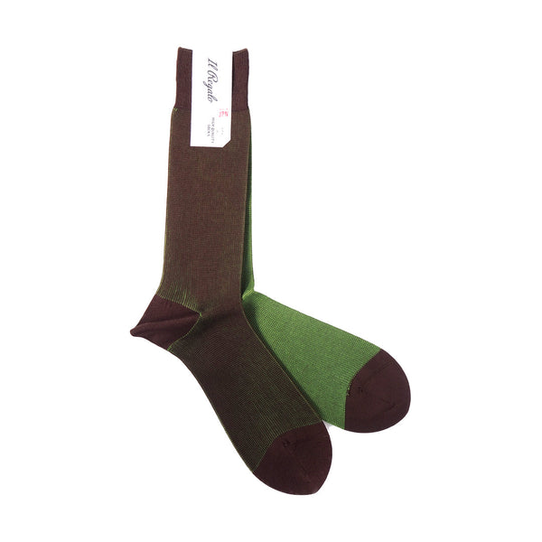 リバーシブルバイカラーソックス - 靴下 SEPIA & GREEN / 25-27cm Il Regalo/イルレガロ | HIGH QUALITY SOCKS