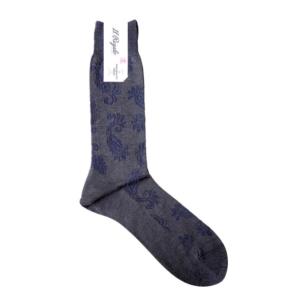 ペイズリーソックス - 靴下 M.GREY / 25-27cm Il Regalo/イルレガロ | HIGH QUALITY SOCKS