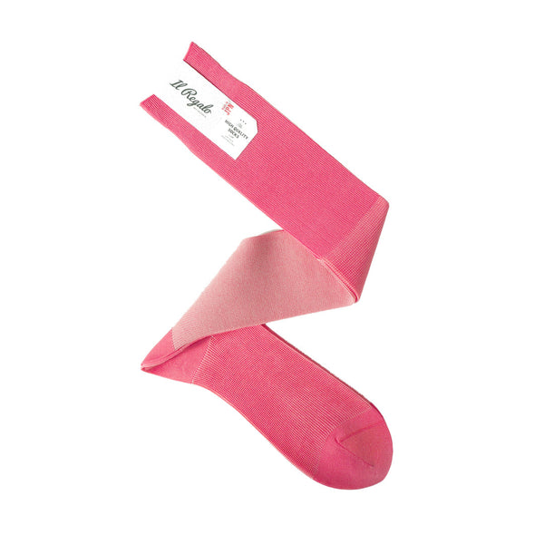 リバーシブルバイカラーロングホーズ - 靴下 PINK & ECRU / 25-27cm Il Regalo/イルレガロ | HIGH QUALITY SOCKS