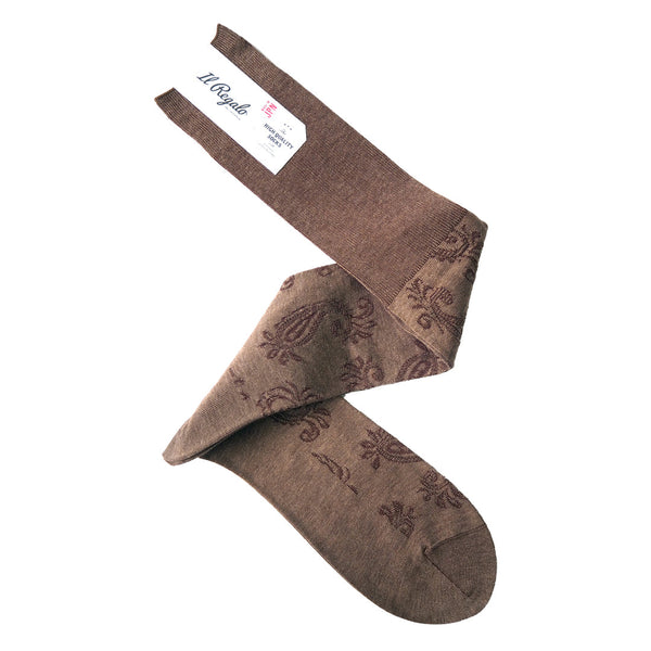 ペイズリーロングホーズ - 靴下 MOCHA / 25-27cm Il Regalo/イルレガロ | HIGH QUALITY SOCKS