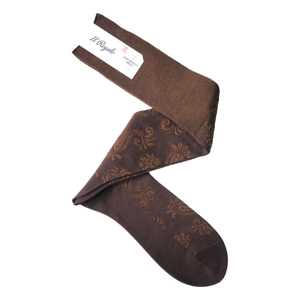 ペイズリーロングホーズ - 靴下 BROWN / 25-27cm Il Regalo/イルレガロ | HIGH QUALITY SOCKS