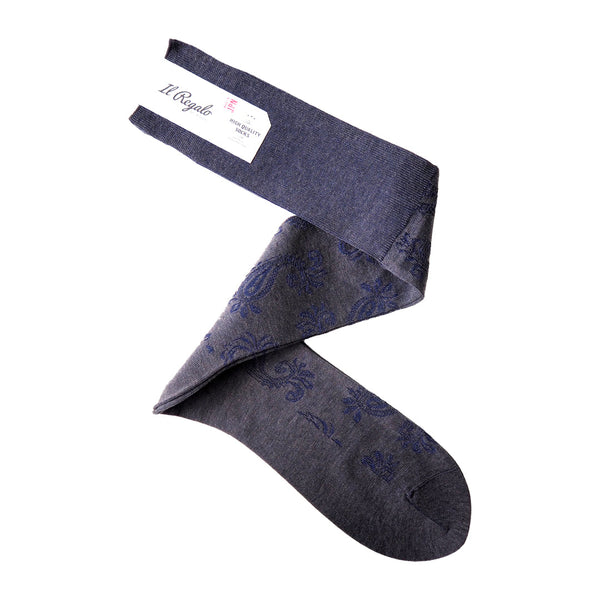 ペイズリーロングホーズ - 靴下 M.GREY / 25-27cm Il Regalo/イルレガロ | HIGH QUALITY SOCKS