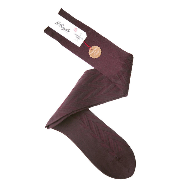 シャドーヘリンボーンロングホーズ - 靴下 BROWN / 25-27cm Il Regalo/イルレガロ | HIGH QUALITY SOCKS