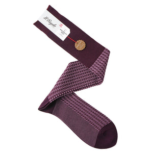 ヘリンボーンロングホーズ (コラボカラー) - 靴下 BURGUNDY / 27-29cm Il Regalo/イルレガロ | HIGH QUALITY SOCKS