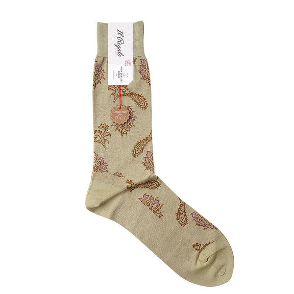 フローラルペイズリーソックス - 靴下 PISTACHIO / 25-27cm Il Regalo/イルレガロ | HIGH QUALITY SOCKS