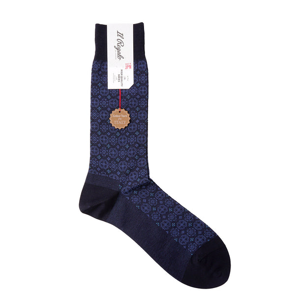 メダリオンソックス - 靴下 NAVY / 25-27cm Il Regalo/イルレガロ | HIGH QUALITY SOCKS