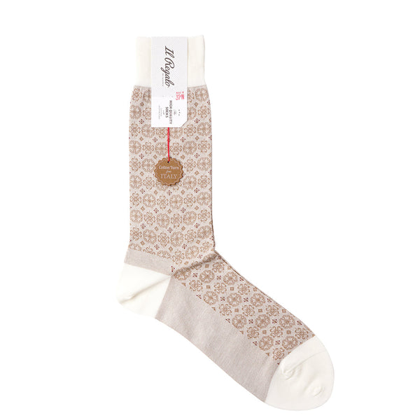 メダリオンソックス - 靴下 ECRU / 25-27cm Il Regalo/イルレガロ | HIGH QUALITY SOCKS