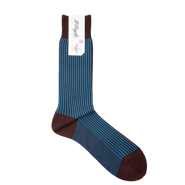 ストロングストライプソックス - 靴下 BROWN / 25-27cm Il Regalo/イルレガロ | HIGH QUALITY SOCKS