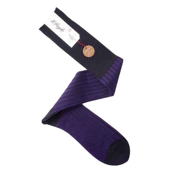 バーズアイストライプロングホーズ  / Lサイズ - 靴下 NAVY / 27-29cm Il Regalo/イルレガロ | HIGH QUALITY SOCKS