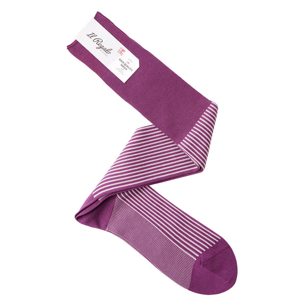 ストロングストライプロングホーズ - 靴下 PLUM / 25-27cm Il Regalo/イルレガロ | HIGH QUALITY SOCKS