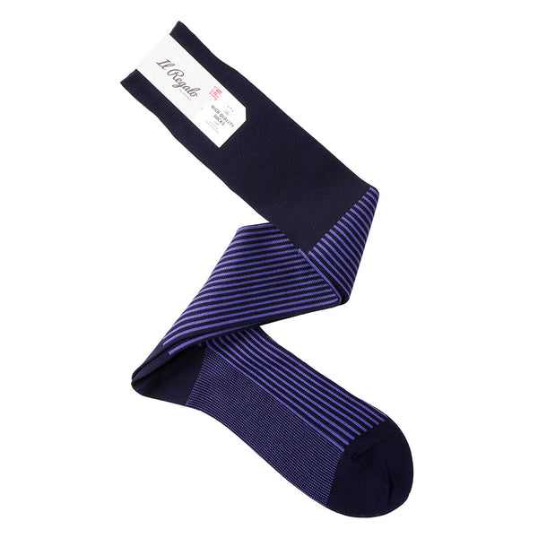 ストロングストライプロングホーズ - 靴下 NAVY / 25-27cm Il Regalo/イルレガロ | HIGH QUALITY SOCKS