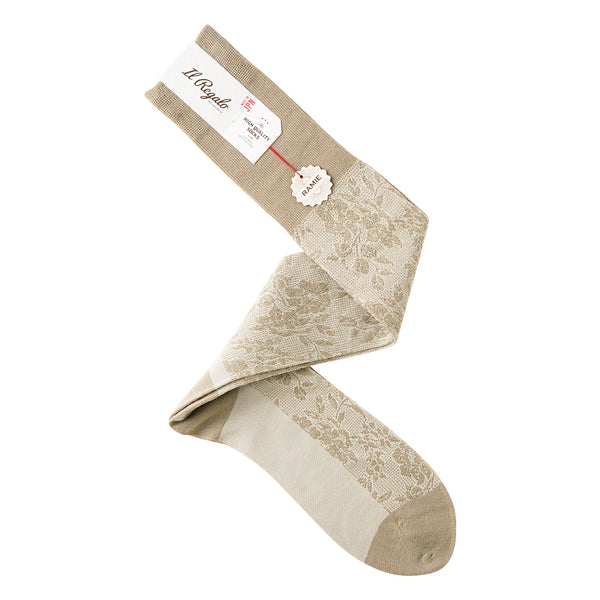 ラミーフローラルロングホーズ - 靴下 Il Regalo/イルレガロ | HIGH QUALITY SOCKS