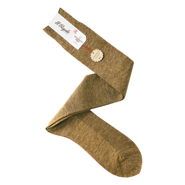 リネンエアリーリブロングホーズ - 靴下 Il Regalo/イルレガロ | HIGH QUALITY SOCKS