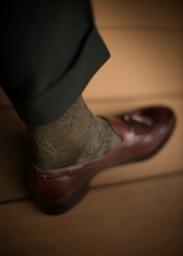 ウールペイズリーロングホーズ 【outBespokenコラボレーション】 / Lサイズ - 靴下 Il Regalo/イルレガロ | HIGH QUALITY SOCKS