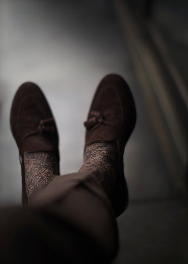 ヘリテージダマスクロングホーズ 【outBespokenコラボレーション】 - 靴下  Il Regalo/イルレガロ | HIGH QUALITY SOCKS