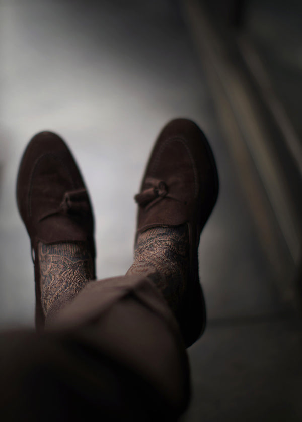 ヘリテージダマスクロングホーズ 【outBespokenコラボレーション】 - 靴下 Il Regalo/イルレガロ | HIGH QUALITY SOCKS