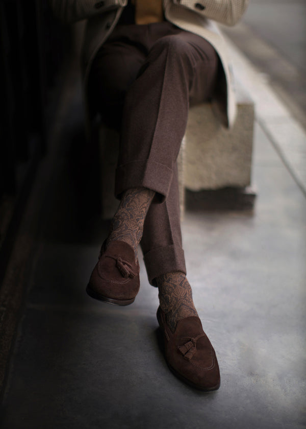 ヘリテージダマスクロングホーズ 【outBespokenコラボレーション】 - 靴下 Il Regalo/イルレガロ | HIGH QUALITY SOCKS