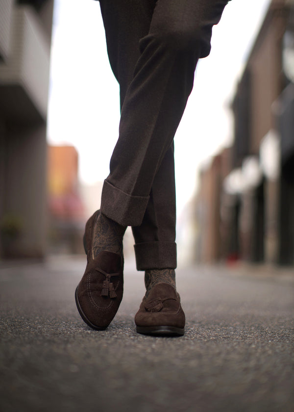 ヘリテージダマスクロングホーズ 【outBespokenコラボレーション】 - 靴下 Il Regalo/イルレガロ | HIGH QUALITY SOCKS