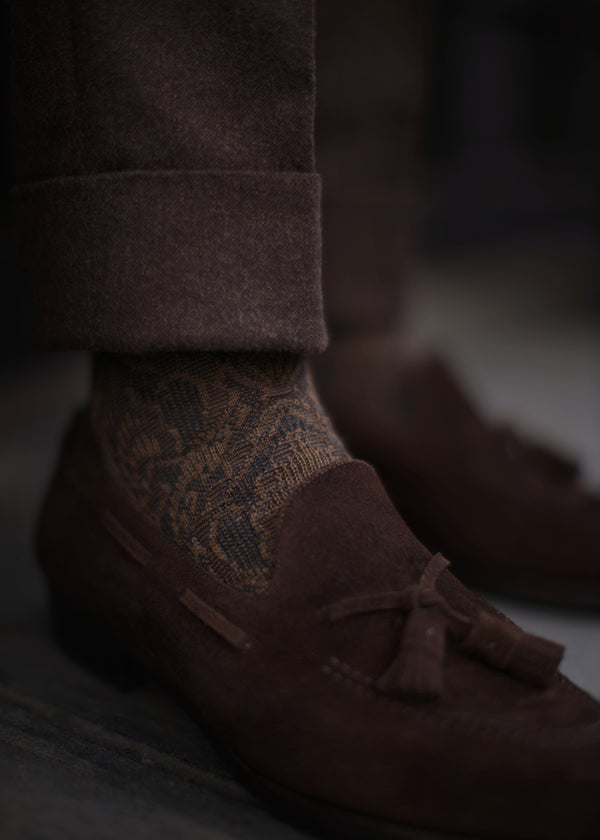 ヘリテージダマスクロングホーズ 【outBespokenコラボレーション】 - 靴下  Il Regalo/イルレガロ | HIGH QUALITY SOCKS