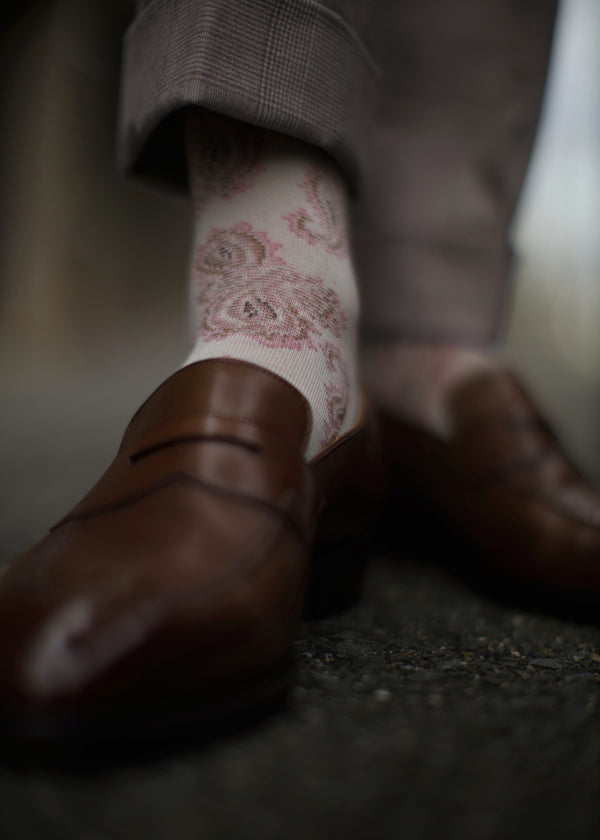 スノーペイズリーロングホーズ 【outBespokenコラボレーション】 - 靴下  Il Regalo/イルレガロ | HIGH QUALITY SOCKS