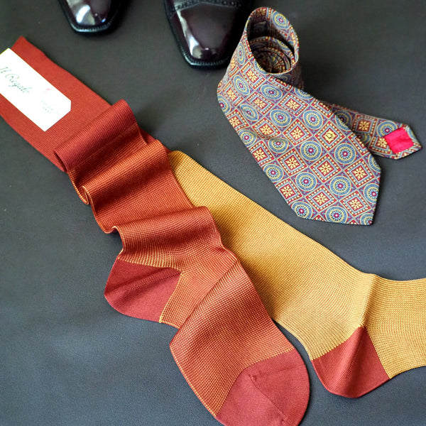 リバーシブルバイカラーロングホーズ - 靴下 Il Regalo/イルレガロ | HIGH QUALITY SOCKS