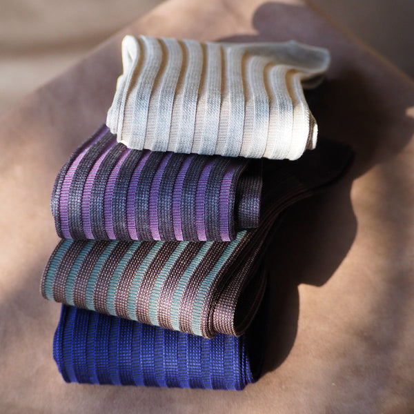 バーズアイストライプロングホーズ - 靴下  Il Regalo/イルレガロ | HIGH QUALITY SOCKS